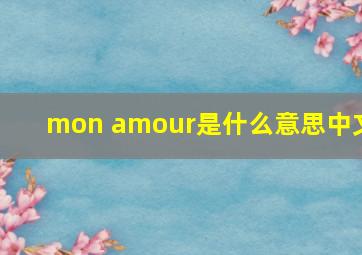 mon amour是什么意思中文